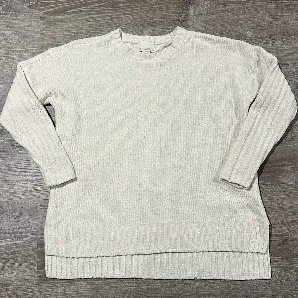 Cynthia Rowley Cream Chunky Knit Sweater Size Medium